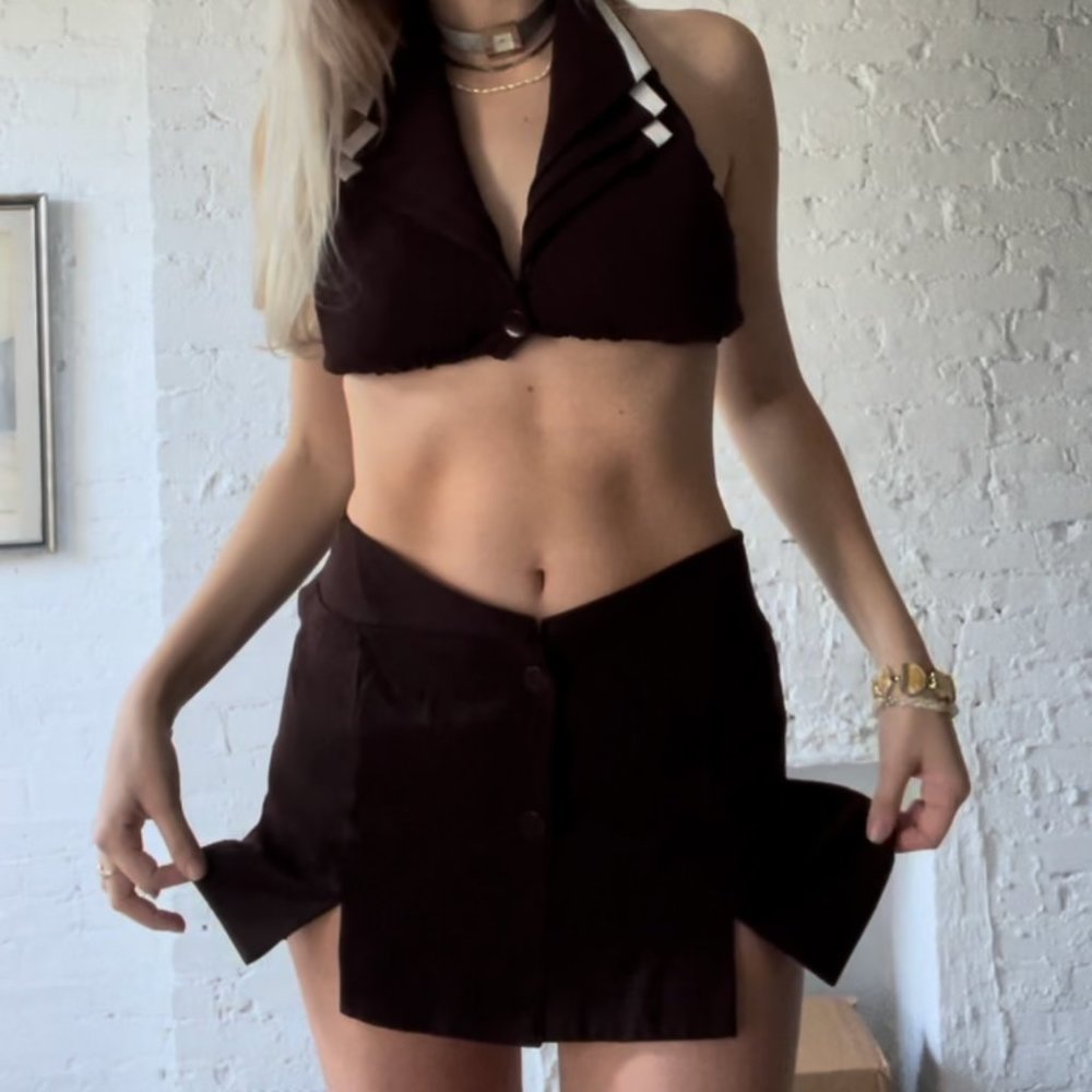 Handmade & One of a kind brown two-piece set